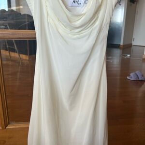 Princess Polly Cream Sheath Dress Sleeveless Cowl Neck